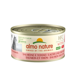 Almo Nature - Консервы для котят Итальянские рецепты: "Лосось и тунец", полнорационные, 70гр
