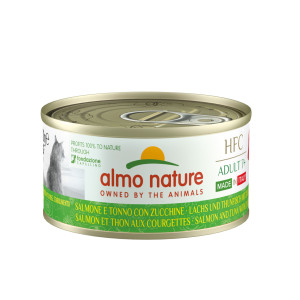 Almo Nature - Полнорационные консервы для пожилых кошек итальянские рецепты: "лосось и тунец с цуккини" (hfc - complete - made in italy - adult salmon and tuna)