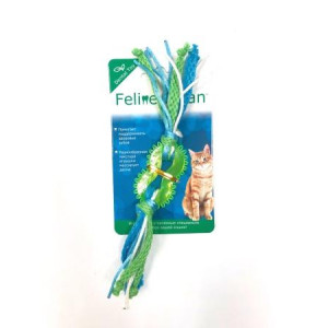Feline Clean игрушка для кошек колечко прорезыватель с лентами, резина (Dental)