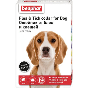 Beaphar - Ошейник для собак черный от блох и клещей, 65 см (Ungezieferband)