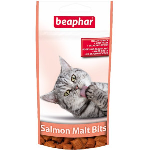 Beaphar -Подушечки Malt Bits Salmon для выведения шерсти из желудка со вкусом лосося