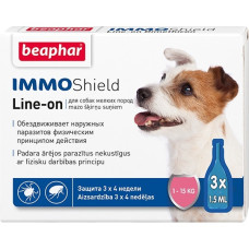 Beaphar - Капли для собак мелких пород от паразитов, 3 пипетки по 1,5 мл. (IMMOShield Line-on)