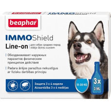 Beaphar - Капли для собак средних пород  от паразитов , 3 пипетки по 3 мл (IMMOShield Line-on)