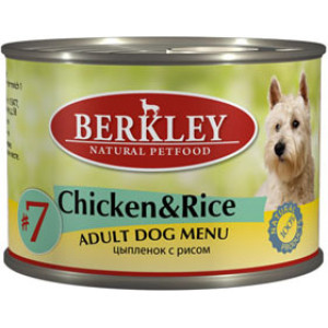 Berkley - Консервы для собак с цыпленком и рисом (adult chicken&rice)