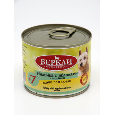 Berkley - Консервы для собак с индейкой, яблоками и отрубями