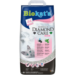 BIOKAT'S FRESH - Комкующийся наполнитель с активированным углем с ароматизатором 8л (Diamond Care)