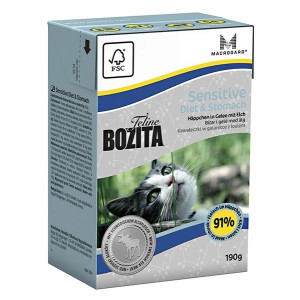 Bozita - Кусочки в желе для чувствительных кошек с лосем