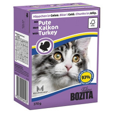 Bozita - Кусочки в желе  для кошек с рубленной индейкой