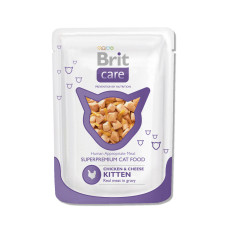 Brit - Паучи для котят care с курицей и сыром (chicken&cheese kitten)