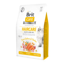 Brit - Сухой гипоаллергенный корм care cat gf haircare healthy & shiny coat со свежим мясом лосося и курицы для кошек красивая кожа и шерсть