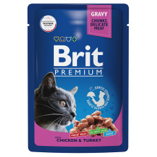 Brit - Паучи для кошек сsцыпленком и индейкой