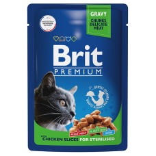 Brit - Паучи для стерилизованных кошек с цыпленком в соусе