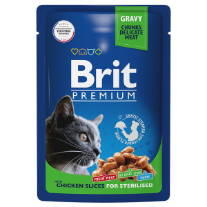 Brit - Паучи для стерилизованных кошек с цыпленком в соусе