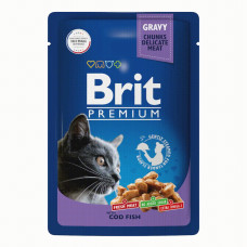 Brit - Паучи для кошек с треской в соусе