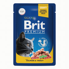 Brit - Паучи для кошек сsлососем и форелью