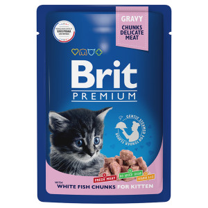 Brit - Паучи для котятsс белой рыбой в соусе