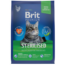 Brit - Сухой корм премиум класса с курицей для взрослых стерилизованных кошек