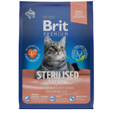 Brit - Сухой корм  премиум класса с лососем и курицей для взрослых стерилизованных кошек