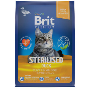 Brit - Кормsпремиум класса с уткой и курицей для стерилизованных кошек