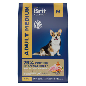 Brit - Корм премиум классаsс курицей для собак средних пород (10–25 кг)