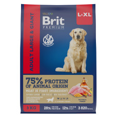 Brit - Сухой корм премиум класса с курицей для взрослых собак крупных и гигантских пород