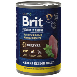 Brit - Консервы premium by nature с индейкой для собак