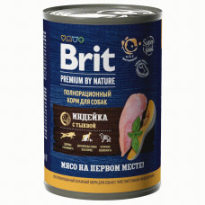 Brit - Консервы premium by nature с индейкой иsтыквой для собак всех пород с чувствительным пищеварением