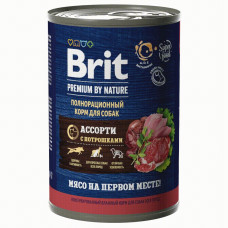 Brit - Консервы premium by nature мясное ассорти с потрошками собак всех пород