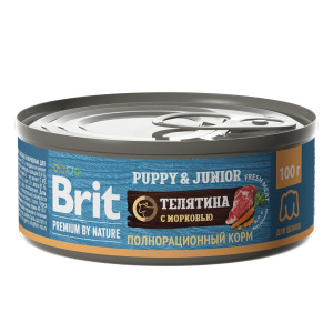 Brit - Консервыspremium by naturesс телятиной и морковью для щенков всех пород