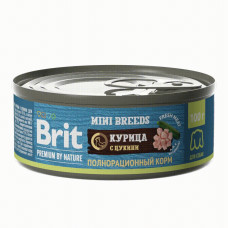 Brit - Консервы premium by nature с курицей и цукини для собак мелких пород
