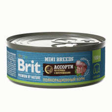 Brit - Консервы premium by nature ассорти из птицы с потрошками для собак мелких пород