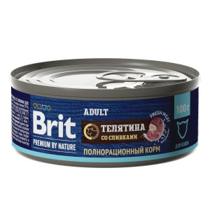 Brit - Консервы premium by natures телятина со сливками для кошек