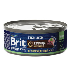 Brit - Консервы premium by nature с курицей и печенью для стерилизованных кошек