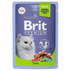 Brit - Пауч дляsвзрослых кошек с ягненкомsв желе