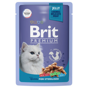 Brit - Пауч для стерилизованных кошек с перепелкойsв желе