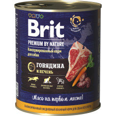 Brit - Консервы premium by nature с говядиной и печенью для собак всех пород