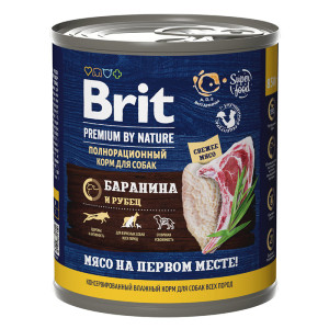 Brit - Консервы premium by nature с бараниной иsрубцом для собак всех пород