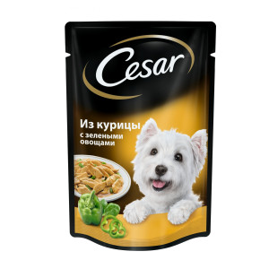 Cesar - Паучи для собак из курицы с зелеными овощами 7482