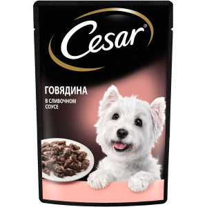 Cesar - Паучи для собак, с говядиной в сливочном соусе, 85г