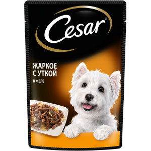 Cesar - Паучи для собак, жаркое с уткой в желе, 85г