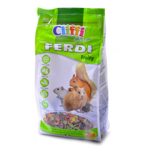 Cliffi - Корм для хомяков, мышей, белок и песчанок с фруктами, грецкими орехами и морковью