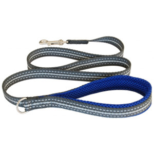 Поводок для собак мягкий, светоотражающий, 1,5x120см, неоновый синий (LEASH ELECTRIC BLUE SZ 1/3, 15mm x 1,2m)