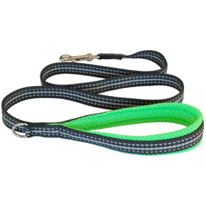 Поводок для собак мягкий, светоотражающий, 1,5x120см, неоновый зеленый (LEASH FLUO GREEN SZ 1/3, 15mm x 1,2m)