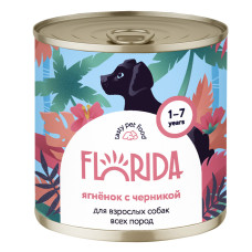FLORIDA - Консервы для собак "ягненок с черникой", упаковка 12шт x 0.24кг
