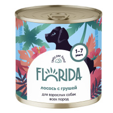 FLORIDA - Консервы для собак "лосось с грушей" , упаковка 12шт x 0.24кг
