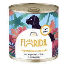 FLORIDA - Консервы для собак "перепёлка с грушей", упаковка 12шт x 0.24кг