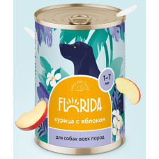 FLORIDA - Консервы для собак "Курица с яблоком", упаковка 12шт x 0.24кг