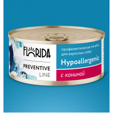 FLORIDA - Hypoallergenic Консервы для собак при пищевой аллергии, с кониной, упаковка 12шт x 0.34кг