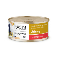 FLORIDA - Urinary Консервы для собак. Профилактика мочекаменной болезни, с говядиной, упаковка 24шт x 0.1кг