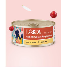 FLORIDA - Консервы для кошек "Перепёлка с брусникой"